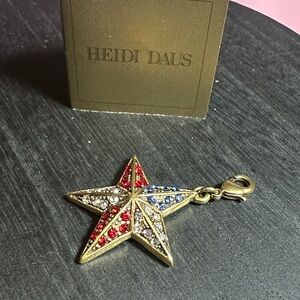 Heidi Daus charm star red white blue ladies Swarovski crystals New!